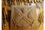  Family Coat of Arms carved into a wooden panel